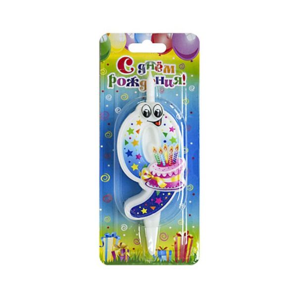 Свеча тортовая цифра «С глазками» 9