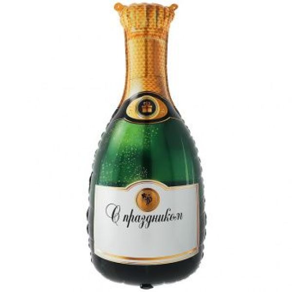 Шар-фигура, фольга, «Бутылка шампанского. Поздравляю» 91 см