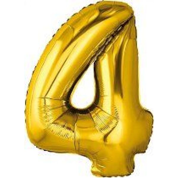 Шар ЦИФРА "4' золото /Gold /81 см