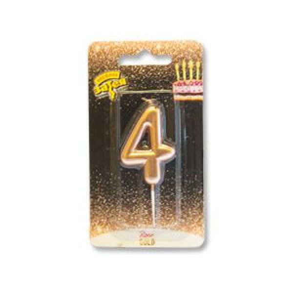 Свеча - цифра «Золото розовое 4», 4,5 см