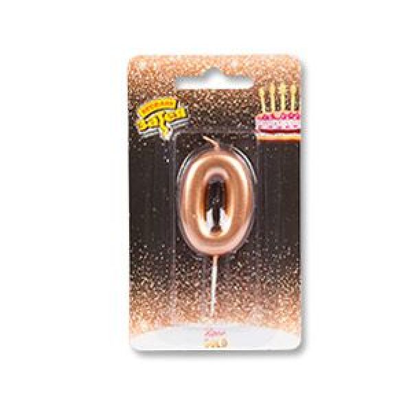 Свеча - цифра «Золото розовое 0», 4,5 см