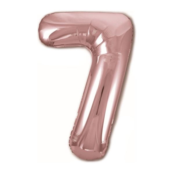 Шар ЦИФРА «7» Slim /102 см. Розовое золото
