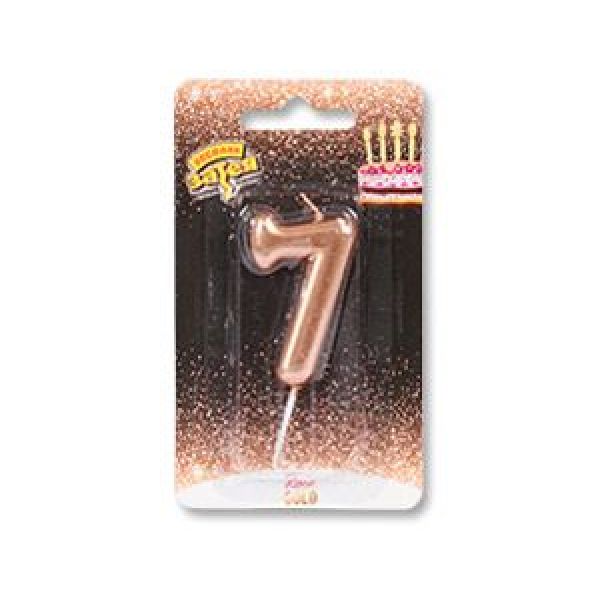 Свеча - цифра «Золото розовое 7», 4,5 см