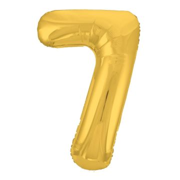 Шар ЦИФРА «7» Slim золото 102см