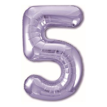 Шар ЦИФРА «5» Slim Пастельный фиолетовый 102 см