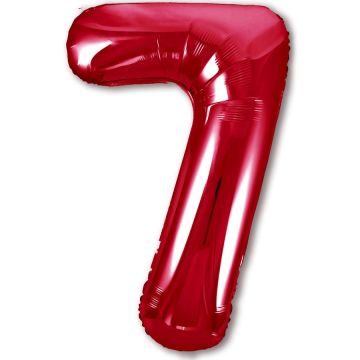 Шар ЦИФРА «7» Slim красный 102см