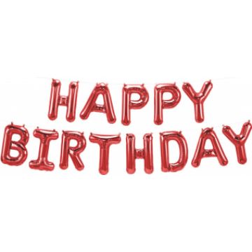 Шары-буквы, фольга, «Happy Birthday», красный, 41 см