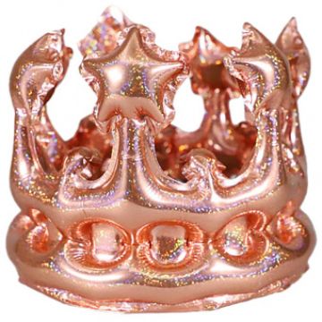Шар-фигура, фольга, ПОД ВОЗДУХ «Корона золото розовое» 76 см