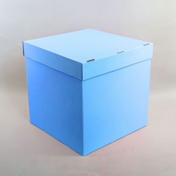 Коробка для воздушных шаров и подарков голубая 30*30*30 см