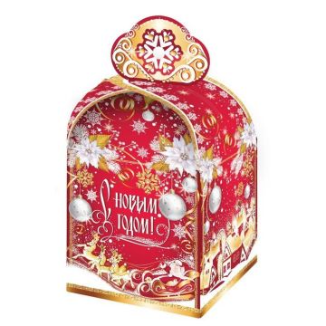 Коробка для конфет на 900-1000г Золотая метель 1.0 11,5х11,5х18см