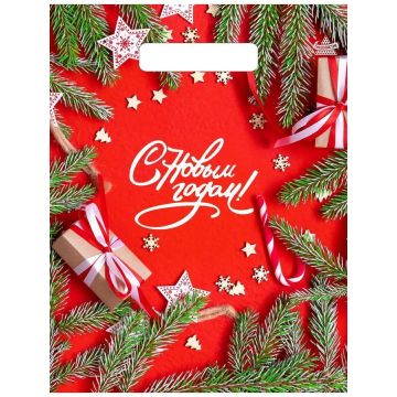 Пакет полиэтиленовый 30х23 см Цвет Нового года вырубной