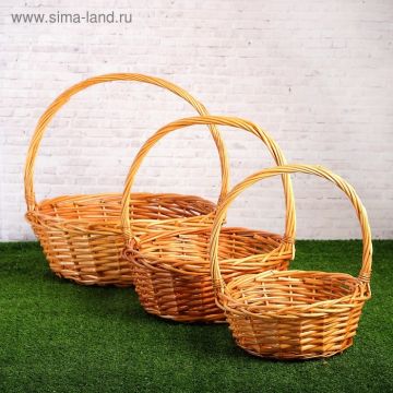 Корзина Овал с ручкой 44*36*16 (цвет в ассортименте)