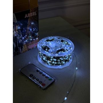 Гирлянда «LED» Росса 100 м на Катушке Пульт. Тёплый свет.