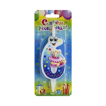 Свеча тортовая цифра «С глазками» 6