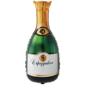 Шар-фигура, фольга, «Бутылка шампанского. Поздравляю» 91 см