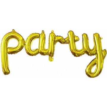 Шар-фигура, фольга, надпись «Party», золото, 45