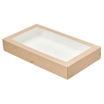 Коробка сборная крафт с окном 25,5*15*4