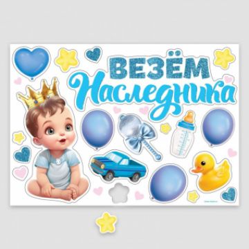 Набор магнитов «Новорожденный. Везем наследника», 42 см х 29,7 см