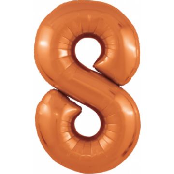 Шар-цифра, фольга, Папайя, Slim, «Цифра 8», 102 см