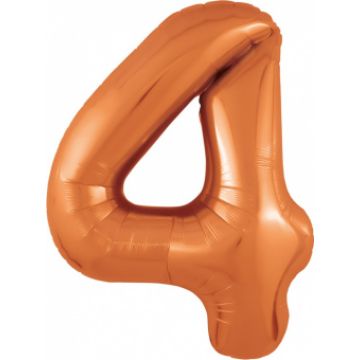 Шар-цифра, фольга, Папайя, Slim, «Цифра 4», 102 см