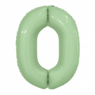 Шар-цифра, фольга, Олива, Slim, «Цифра 0», 102 см