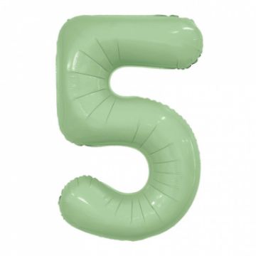 Шар-цифра, фольга, Олива, Slim, «Цифра 5», 102 см