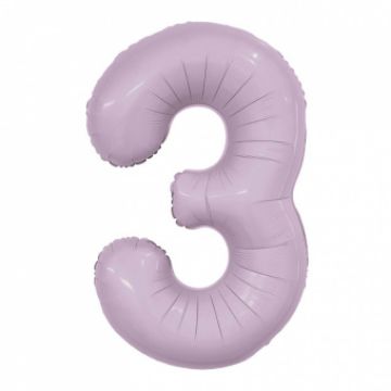 Шар-цифра, фольга, Орхидея, Slim, «Цифра 3», 102 см