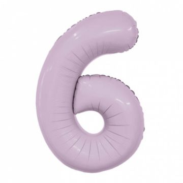 Шар-цифра, фольга, Орхидея, Slim, «Цифра 6», 102 см