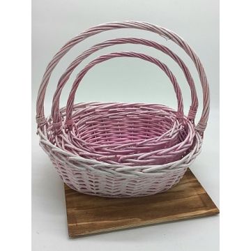 Корзина овал с ручкой 27*20*9(28) цветное ассорти(цвет в ассортименте)
