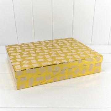 Коробка плоская 40*30,5*8,3 «Кожа»/«Подарки» ассорти