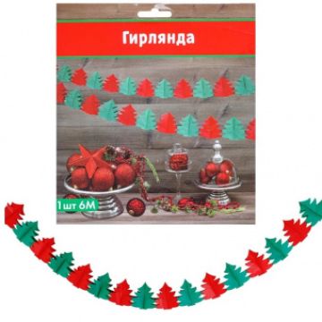 Гирлянда НГ «Елочки», красный/зеленый, 6 м