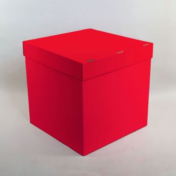 Коробка для воздушных шаров и подарков красная 30*30*30 см