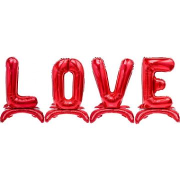 Шары-буквы, фольга, на подставках «Love», красный, 32