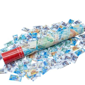 Пневмохлопушка 40 см Деньги Рубли