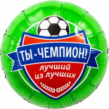 Шар-круг, фольга, 18«/46 см, »Футбол. Ты Чемпион!