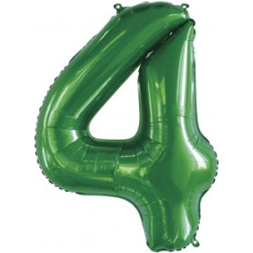 Шар-цифра, фольга, Зеленый, «Цифра 4», 86 см