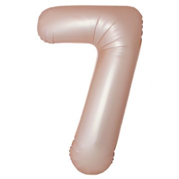 Шар-цифра, фольга, Латте матовый, сатин, Slim, «Цифра 7», 102 см