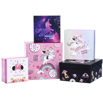 Коробка подарочная микс 21,5*12 Unicorn, Минни Маус квадрат
