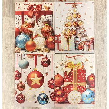 Пакет подарочный 26*32*12 «Ёлочные игрушки» в ассортименте