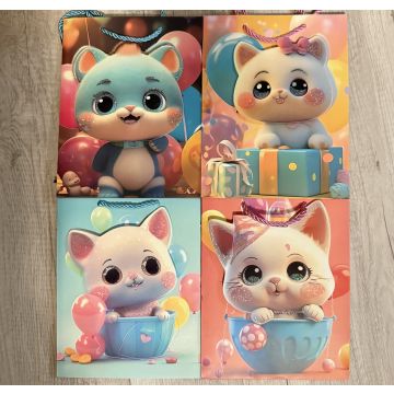 Пакет подарочный  31*41*12 «Котики» в ассортименте