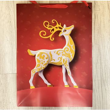 Пакет подарочный 40*55*15 «Красный с золотом» в ассортименте