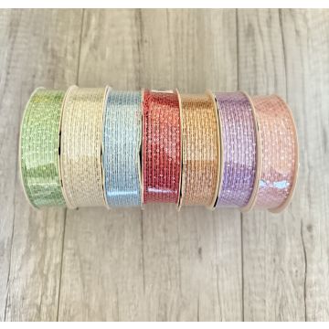 Лента текстильная «Блёстки» 2,5 см*1м. в ассортименте