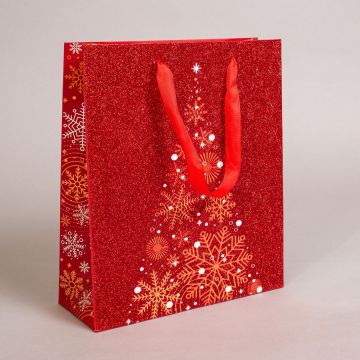 Пакет подарочный 26х30х9 см лам.матовый НГ глиттер