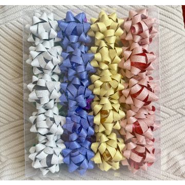 Бант 6 см. на липучке блеск в ассортименте