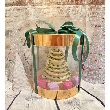 Шоколадная ёлочка с подарками в подарочном тубусе в ассортименте