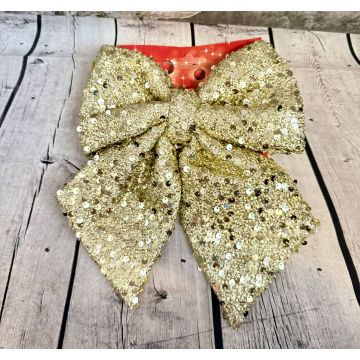 Бантик на ёлку с пайедками 20 см. в ассортименте