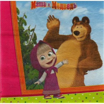 Салфетки «Маша и Медведь», 25х25, 12 шт.