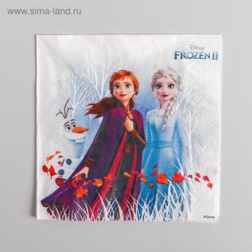 Салфетки бумажные «Холодное сердце», набор 20 шт., 33х33 см