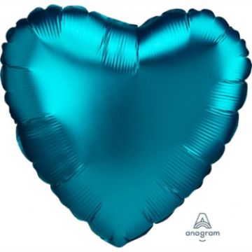 Сердце 46 см. Сатин бирюзовый