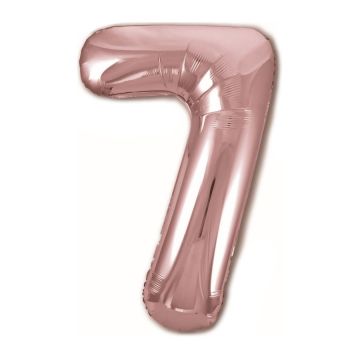 Шар ЦИФРА «7» Slim /102 см. Розовое золото